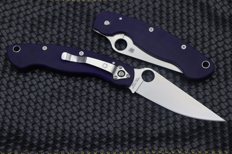 Spyderco Knives Military Dark Blue G-10 & CPM-S110V C36GPDBL