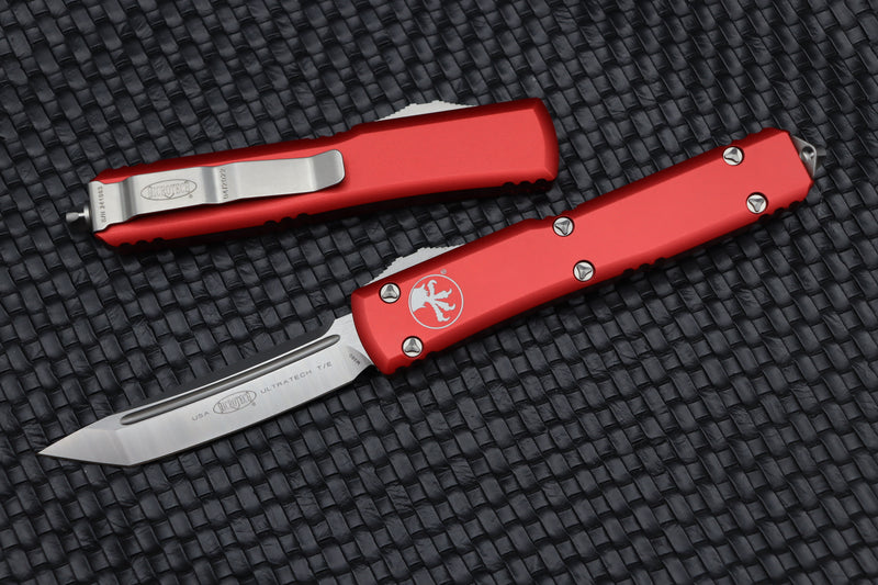 Microtech Ultratech Tanto Satin Standard & Red 123-4RD