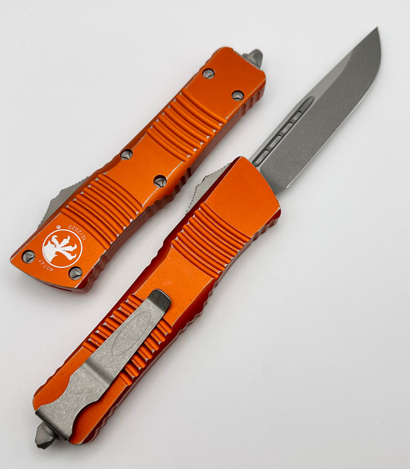 Microtech Combat Troodon Single Edge Apocalyptic & Distressed Orange 143-10DOR