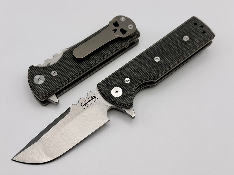 Chaves Knives T.A.K Ambidextrous Knife TAK Drop Point Black Micarta