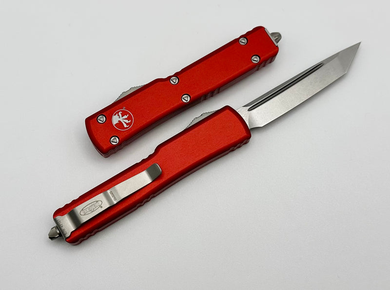 Microtech UTX-70 Tanto Edge Stonewash & Red 149-10RD