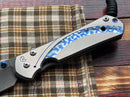 Chris Reeve Large 21 Sebenza Unique Graphic Damascus Blue