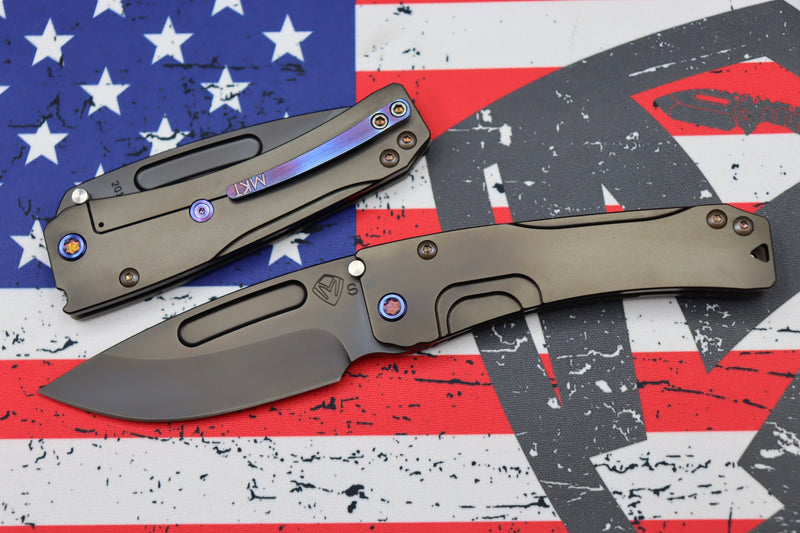 Medford Knife Slim Midi Drop Point PVD S35 & PVD Handles w/ Flamed Hardware & Brushed/Flamed Clip