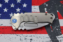 Medford Praetorian Genesis T S35 Tumbled Drop Point & Tumbled Handles w/ Blue Hardware/Clip