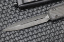 Microtech Ultratech Damascus Pattern 2 Double Edge & Carbon Fiber Top 122-16CFS