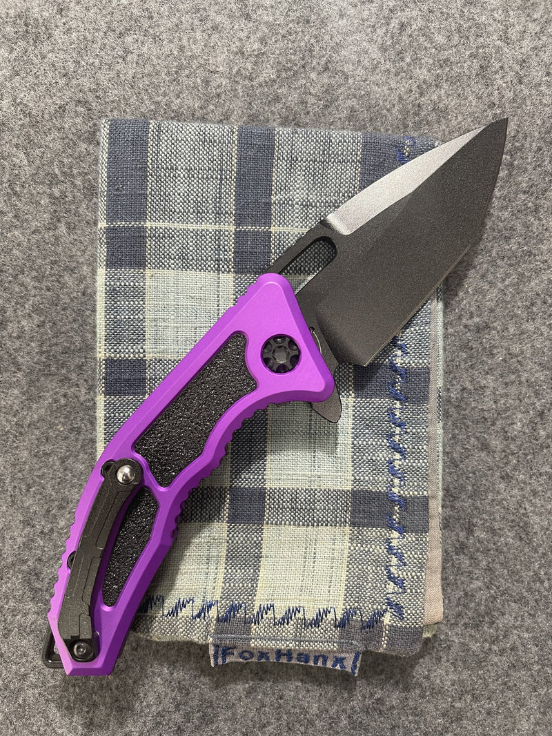Heretic Knives Medusa Manual Purple Handles DLC CPM-S35VN