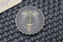 Custom Knife Factory Skull & Axe Titanium Engraved Coin