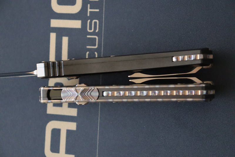 Marfione Custom Knives Glykon High Polish Bayonet w/ Hefted Black Aluminum Handle & Ti Accents