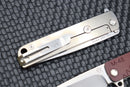 Medford M-48 Red Aluminum & Tumbled Ti Spring & S35VN