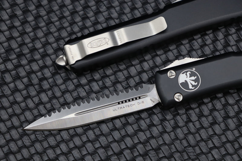 Microtech Ultratech Double Edge Satin Full Serrated & Black 122-6