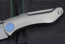 Jake Hoback Knives Summit Titanium w/ Blue Accents & M390 Stonewash