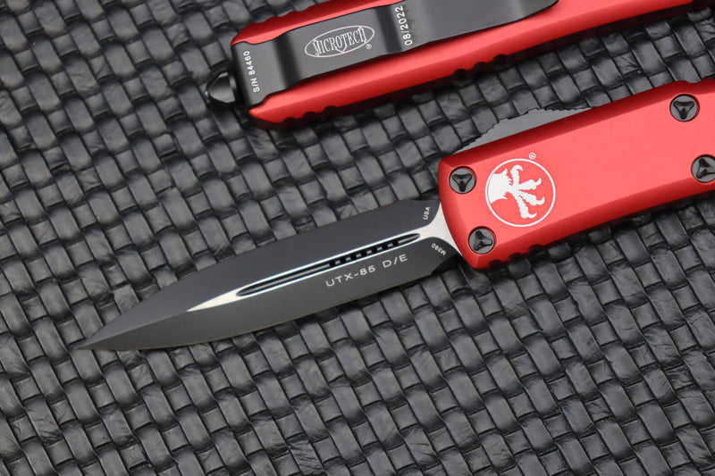 Microtech UTX-85 Double Edge Black Standard & Red 232-1RD