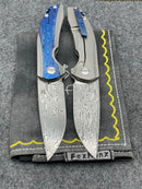 Kansept Knives Mini Accipitier Timascus & Damasteel Front Flipper K2007A7