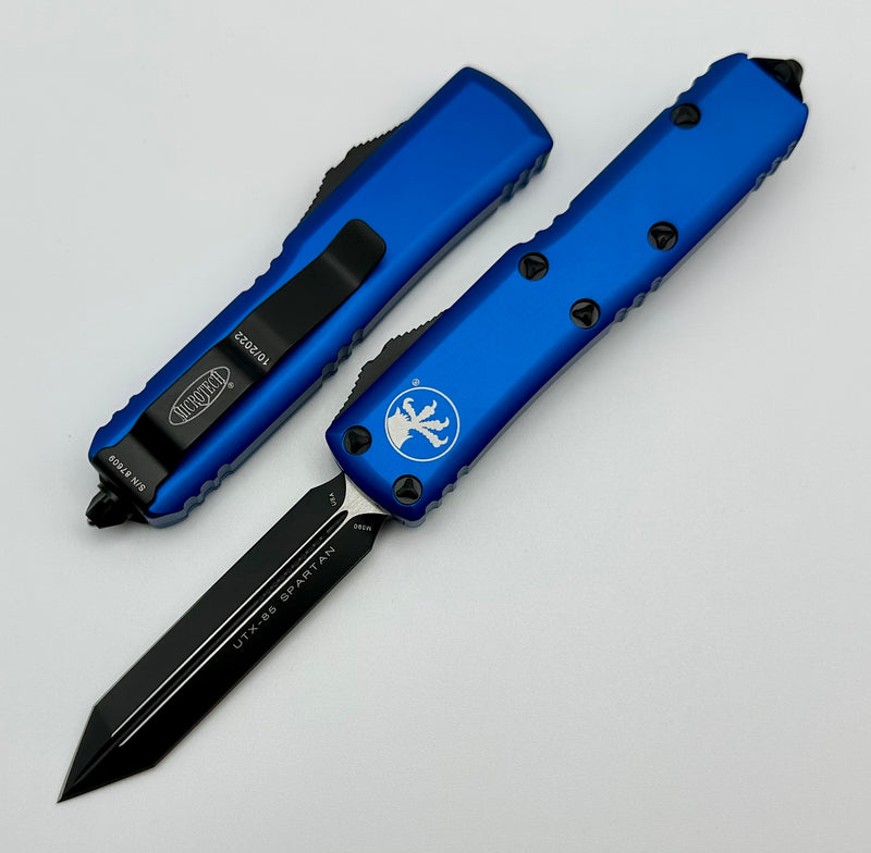 Microtech UTX-85 Spartan Black Standard & Blue 230-1BL