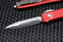 Microtech Ultratech Double Edge Full Serrated Stonewash & Red 122-12RD