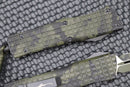 Microtech Combat Troodon OD Green Frag Camo w/ Double Edge Full Serrated Camo  142-3FROCS