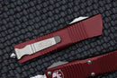 Microtech Troodon Double Edge Stonewash Full Serrated & Merlot 138-12MR