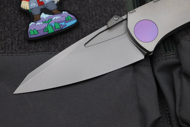 Jake Hoback Knives Summit Titanium w/ Purple Accents & M390 Stonewash