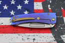 Medford Midi Marauder S35 Tumbled Tanto & Dark Blue Bronze Filigree Handles w/ Bronze Hardware/Clip