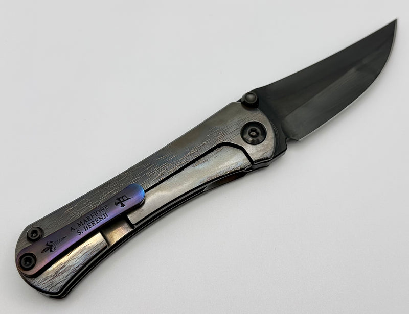 Marfione Custom Knives & Borka Blades Collaboration SBKF DLC Assassin Grind Diamond Finished M390 Blade & Cosmic Scales