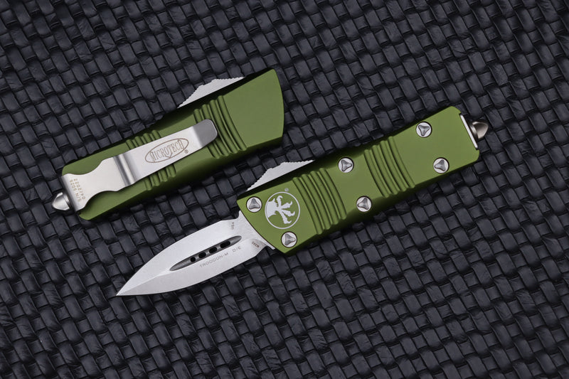 Microtech Mini Troodon D/E Stonewash & OD Green 238-10OD