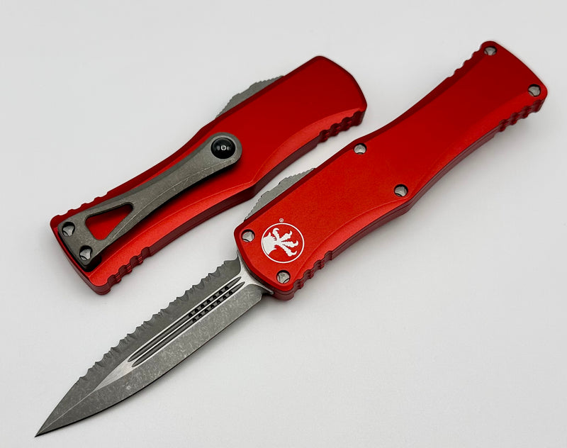 Microtech Hera Double Edge Full Serrated Apocalyptic Standard & Red 702-12APRD