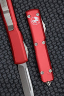 Microtech Ultratech Single Edge Stonewash Standard & Red 121-10RD