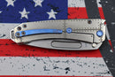 Medford Midi Marauder S35 Tumbled Tanto & Tumbled Stars & Bars Handle w/ Rivet Spring & Blue Hardware w/ Brushed/Blue Clip