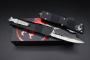 Microtech Combat Troodon Black w/ Double Edge Satin Full Serrated 142-6