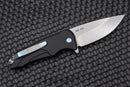 Medford Smooth Criminal Button Lock Black w/ Aqua Hardware/Clip & S35VN
