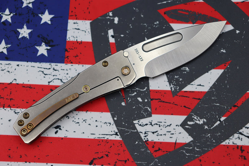 Medford Knife Slim Midi Tumbled Drop Point S35 w/ Filigree Handles & Bronze Hardware/Clip