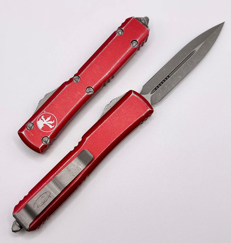 Microtech Ultratech Double Edge & Distressed Red 122-10DRD