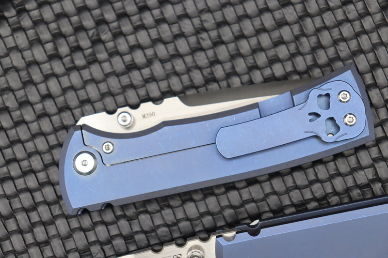 Chaves Knives Redencion  229 Blue Titanium & M390 Tanto Exclusive
