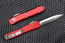 Microtech Ultratech Red & Double Edge Stonewash Partial Serrated 122-11RD