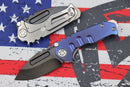 Medford Micro Praetorian T w/ PVD S35 Drop Point & Blue/Tumbled Finish