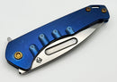 Medford Praetorian Slim Flipper S35VN Tumbled Tanto & Blue Handles w/ Bronze Hardware/Clip