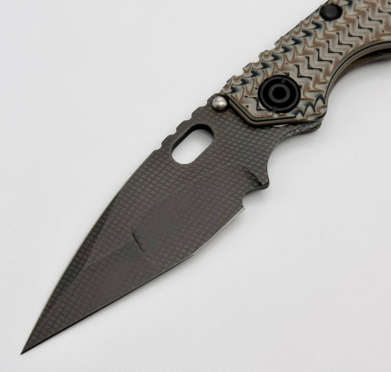 Mick Strider SnG ZigZag Multicolor Scale w/ Torched Lock Side & Cross Hatch Nightmare Ground Blade