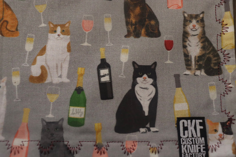 CKF Super EDC Hank Cotton + Micro suede : Wine & Cats