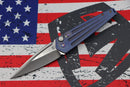 Medford Knife Nosferatu Auto Blue Handles w/ Flamed Hardware/Clip & Tumbled S45VN