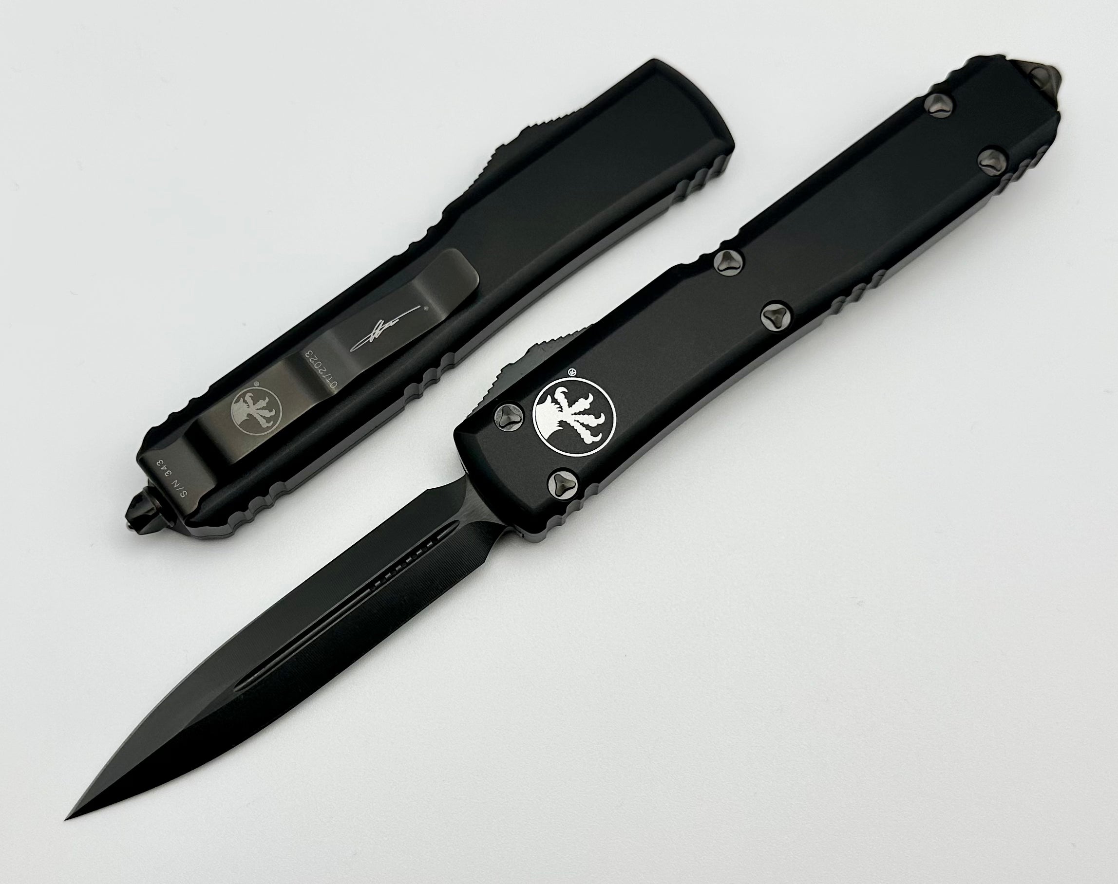 Microtech Ultratech Double Edge DLC Black Tactical Signature Series 12
