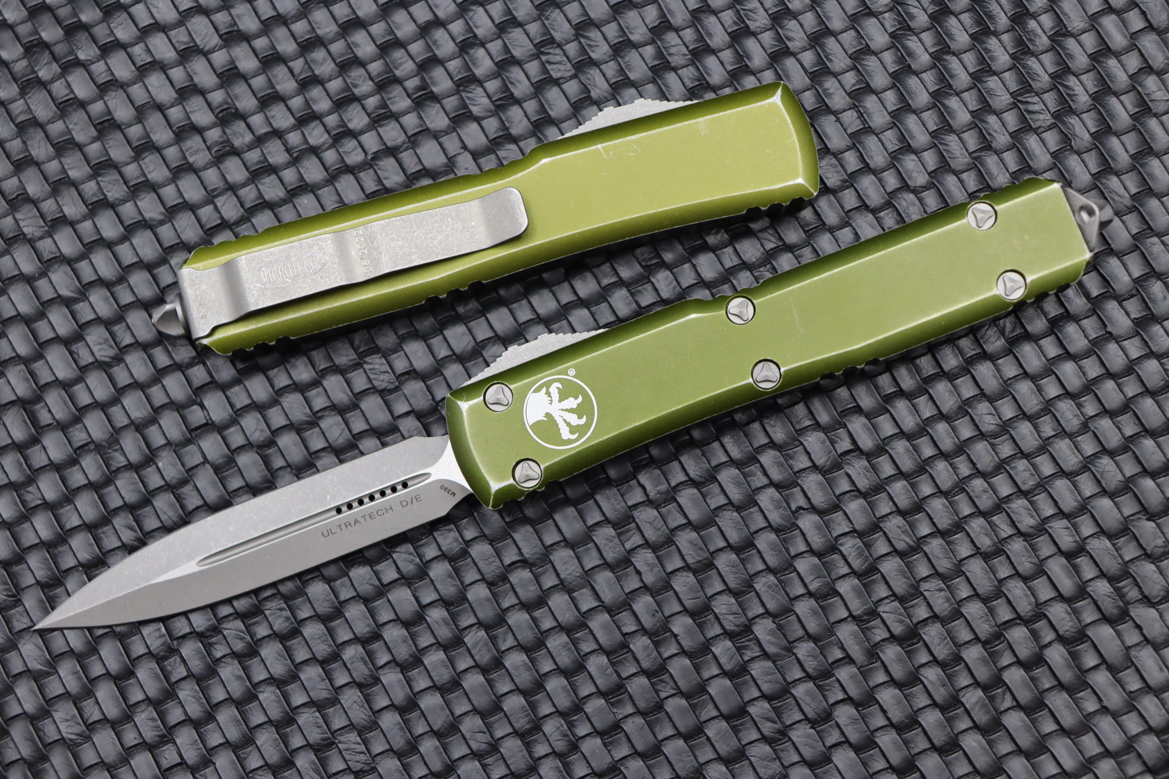 Distressed Microtech Microtech Ultratech Double Edge & Distressed OD Green 122-10DOD