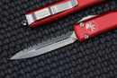 Microtech Ultratech Double Edge Satin Full Serrated & Red 122-6RD