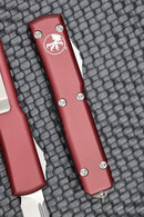 Microtech Ultratech Single Edge Stonewash Standard & Merlot 121-10MR