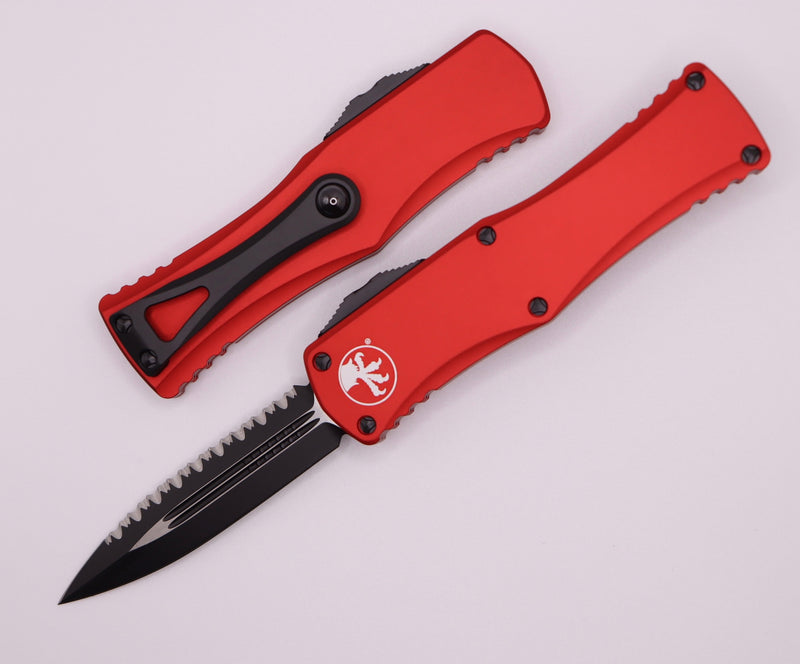 Microtech Hera Double Edge Black Fully Serrated & Red 702-3RD