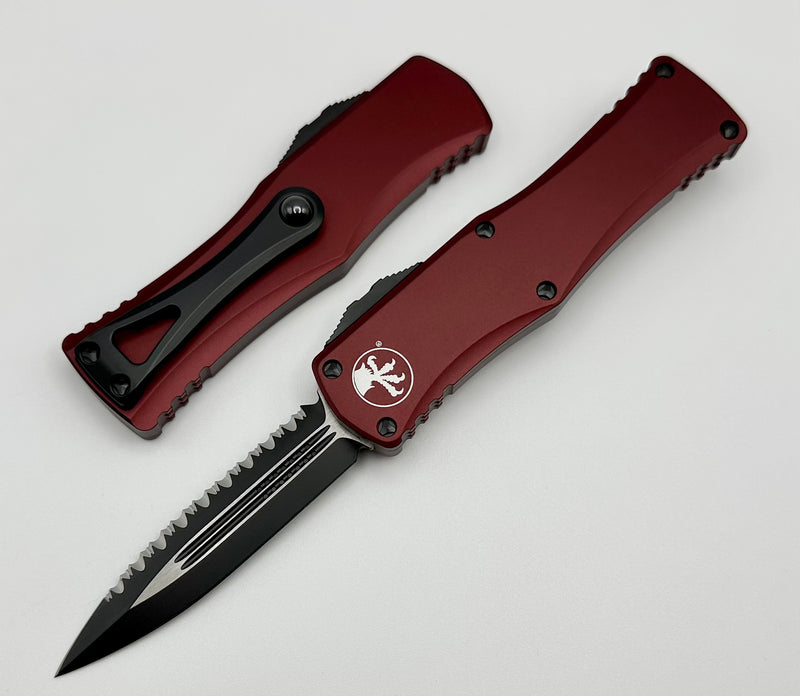 Microtech Hera Double Edge Black Fully Serrated & Merlot 702-3MR