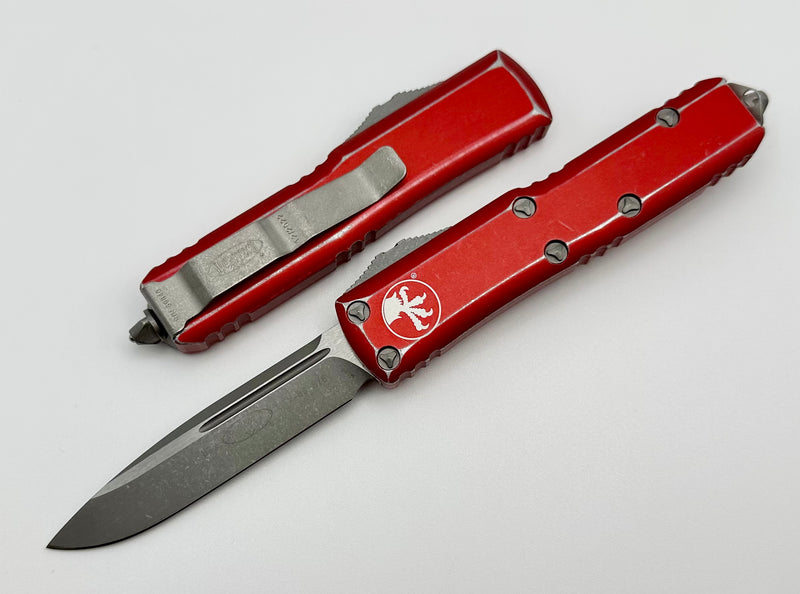 Microtech UTX-85 Single Edge Apocalyptic Standard & Distressed Red 231