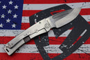Medford Marauder H Violet w/ Faced Silver Flats Handles, Violet Clip & S35VN Tumbled Drop Point