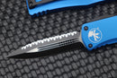 Microtech Hera Double Edge Black Full Serrated & Blue 702-3BL