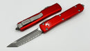 Microtech Ultratech Black & T/E Apocalyptic Full Serrated & Red 123-12APRD