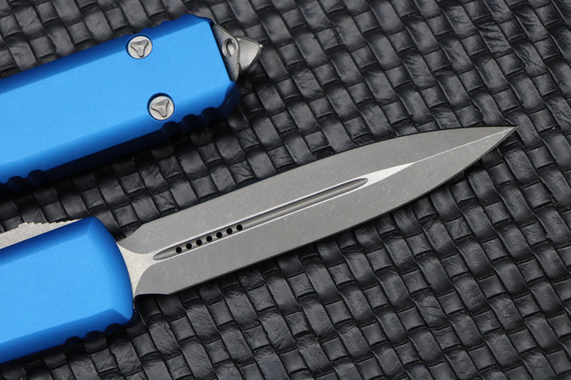 Microtech Ultratech Double Edge Apocalyptic Standard & Blue 122-10APBL